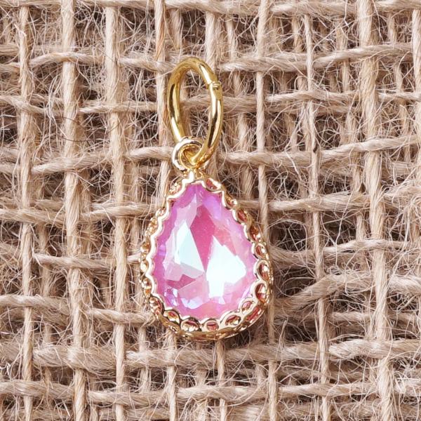 Chrystal Rosa, vergoldet mit 24K Feingold, Amulett M